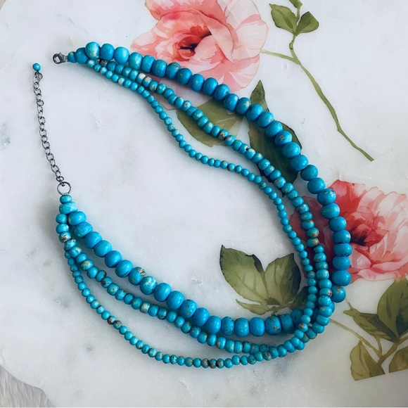 TURQUOISE TRIPLE STRAND NECKLACE - Picture 8 of 14